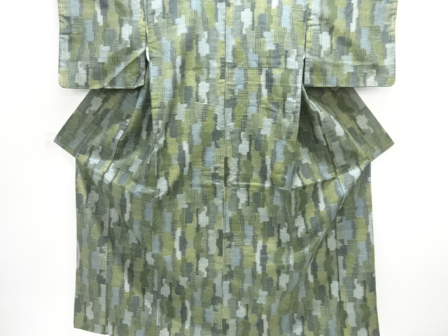 JAPANESE KIMONO / TOKAMACHI TSUMUGI / WOVEN ABSTRACT PATTERN